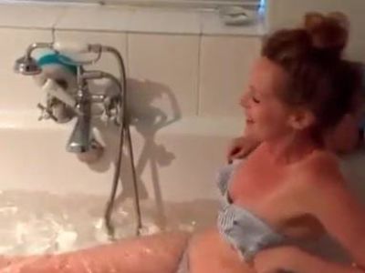 Ruthie taking an ice bath