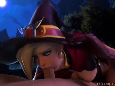 Mercy give's a magical blowjob to a lucky bastard has audio witch ver.