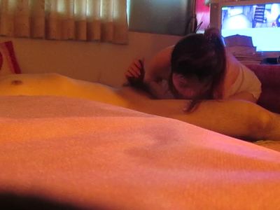 My girlfriend gives me a handjob