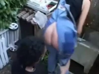 Watch Wife Gets Anal Fucked In the Garden Through Ripped Off Jeans