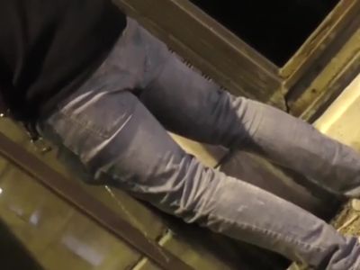 Guy pissing in public