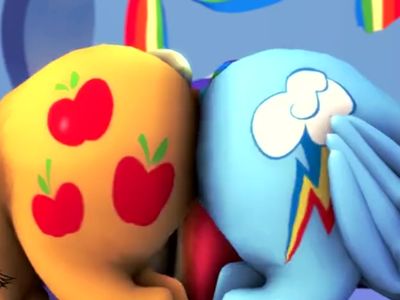 Rainbow Dash and Applejack share dido.