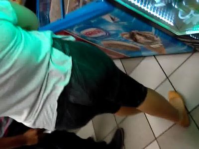 Decent mature lady in yoga pants at the gas station