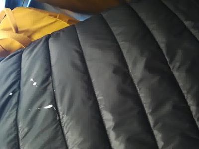 Public spit on milf downjacket