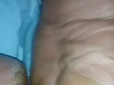 Drunk friend sleeping feet cum Shot after math