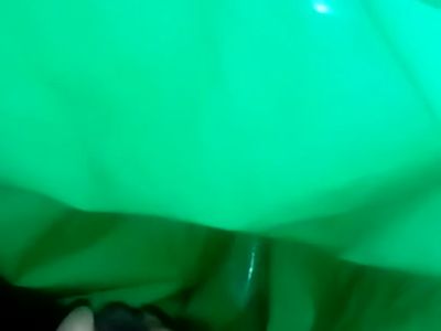 Stuffing green polyethylene under ass