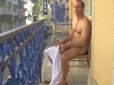 Hot Daddy Jerkying At The Balcony.