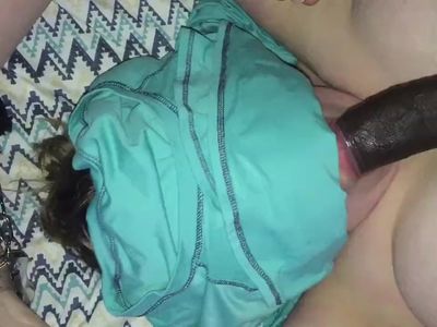 Freaky white bitch sucks my dick while handcuffed