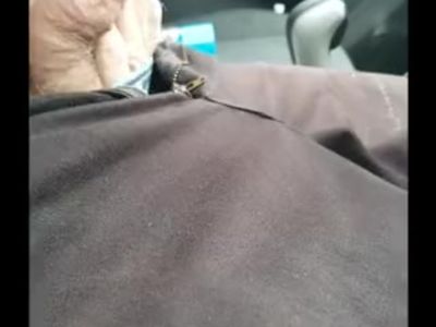 Driving playing with my cock