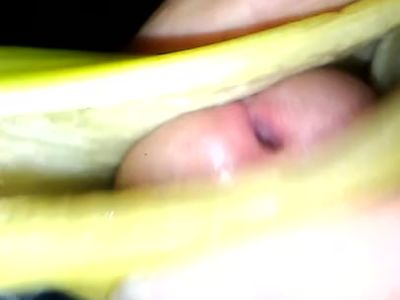 Banana Peels Feel Amazing On My Huge Cock