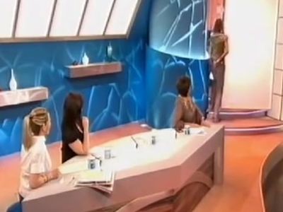 Carol Mcgiffin stripping live behind a screen
