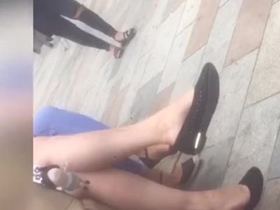 Crazy candid Shoeplay heelpopping