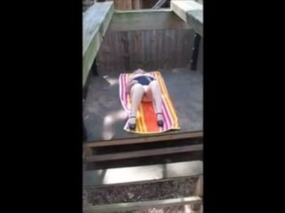 Voyeur neighbour giving it a rub