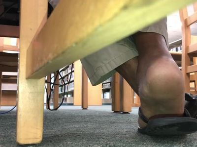 Mature ebony soles in the library pt.1