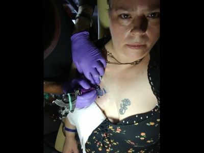 MILF gets first QoS tattoo (Queen of Spades - BBC slut)