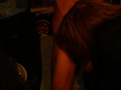 Slut wife sucks off naked guy thru car door