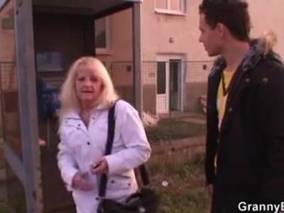 He picks up and fucks blonde granny