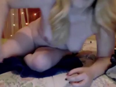 Housewife rides a toy and does sloppy blowjob