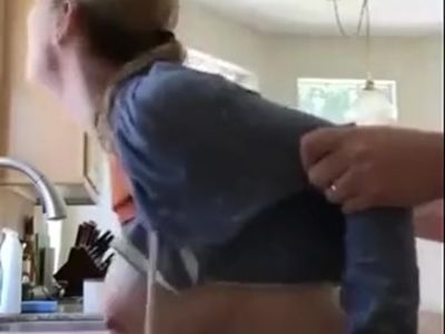 Fantastic pair of tits getting doggy'd