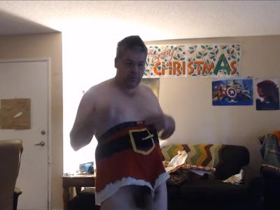 PULL UP SANTA BOXER THEM MASTURBATE WITH BLOWJOB TOY CUM