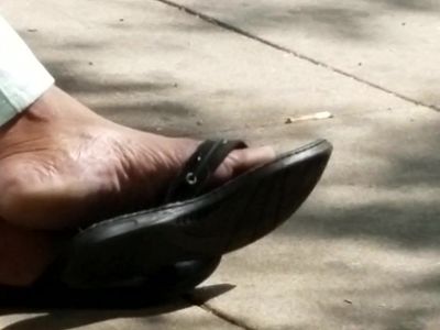 Candid mature ebony feet 3