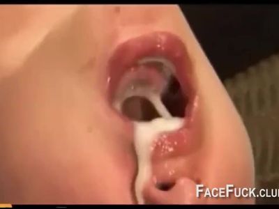Deepthroat cum in throat compilation - extreme cum in mouth creampie